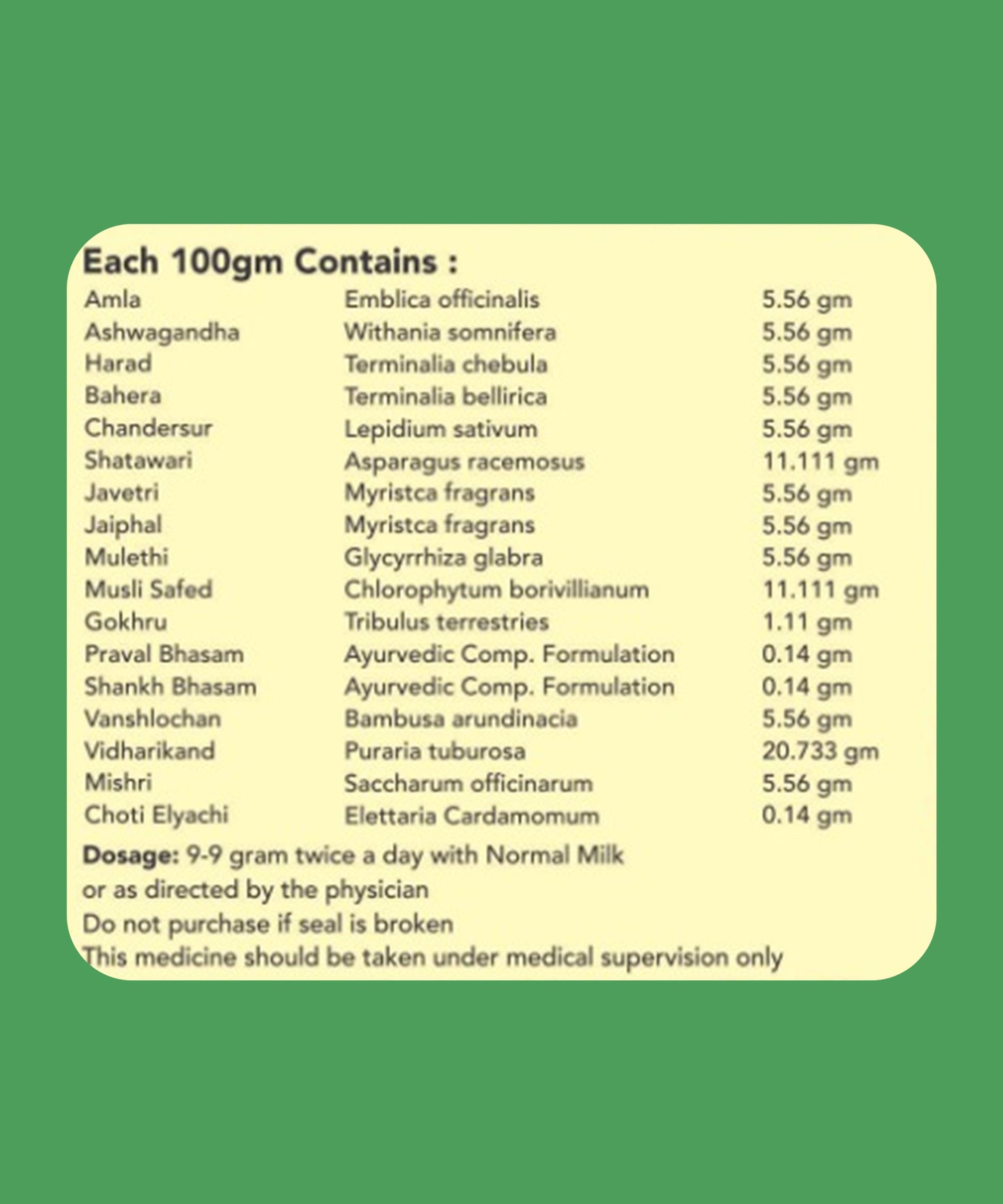 Vajan Vardhak Powder – Ayurvedic Weight Gain & Strength Booster