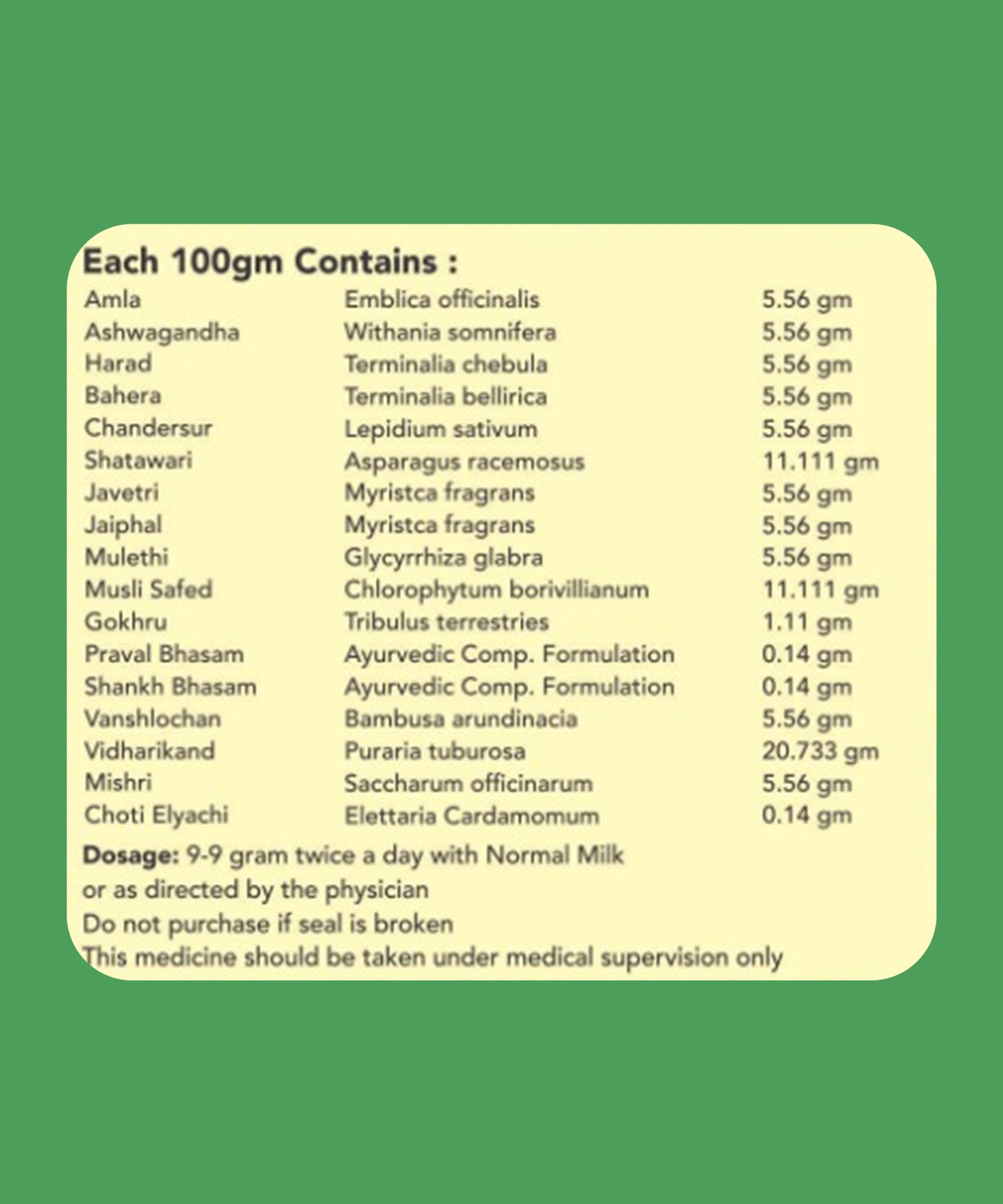 Vajan Vardhak Powder – Ayurvedic Weight Gain & Strength Booster